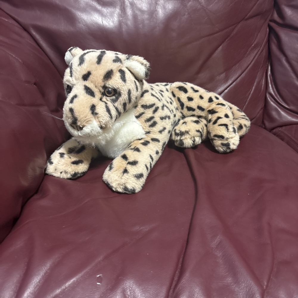 16"Realistic Fiesta Cheetah Plush Stuffed Animal Leopard Floppy Cat Pillow Toy